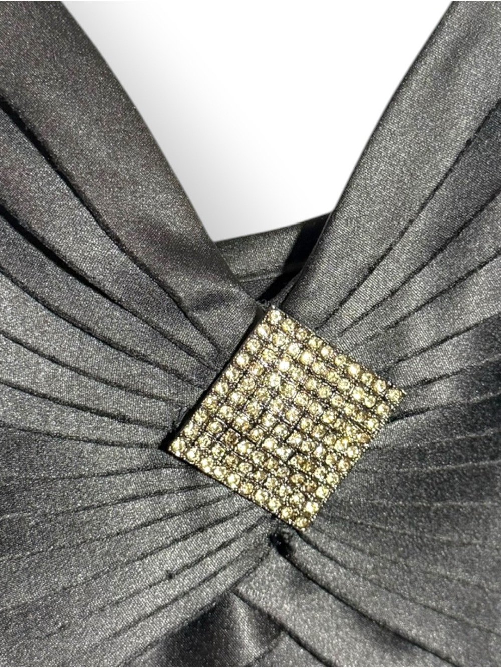 Tadashi Shoji Black Spaghetti Strap Vintage Evening Gown - Picture 3 of 8